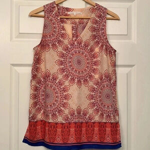 Chic Bohemian Sleeveless Top - Red and Blue